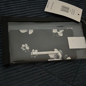 Steve Madden Black and White Floral Wallet Wristlet